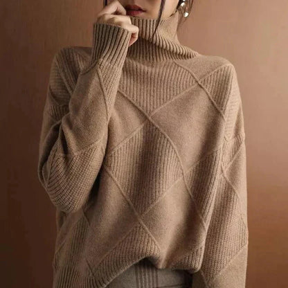 Zoey | Diamantmønstret Turtleneck