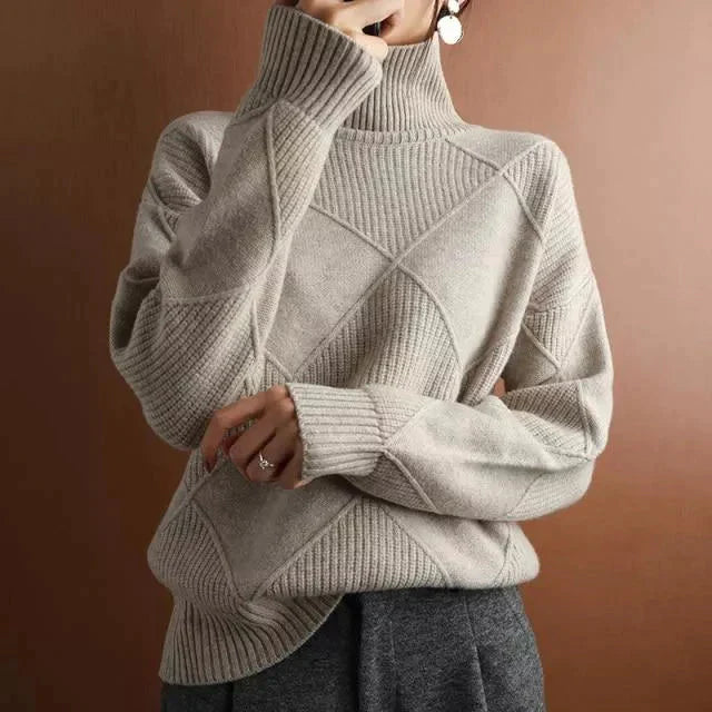 Zoey | Diamantmønstret Turtleneck